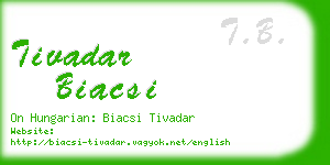 tivadar biacsi business card